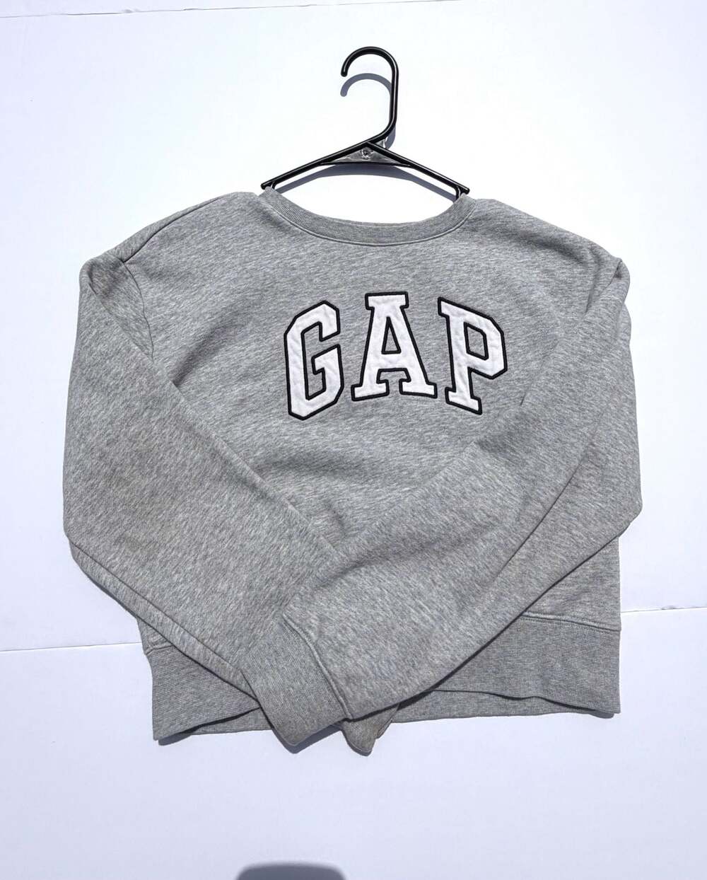 Gap Teen Logo Embroidered Crewneck Sweatshirt Gray Size 10